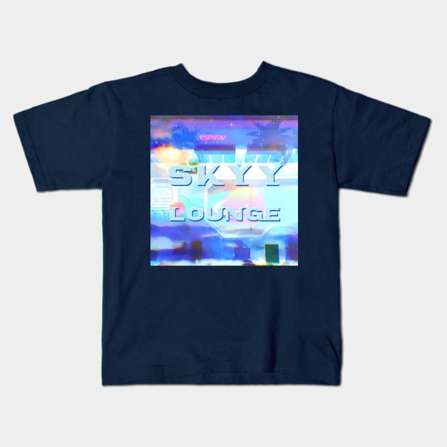 Skyy Lounge logo Kids T-Shirt by lofi_retrowave